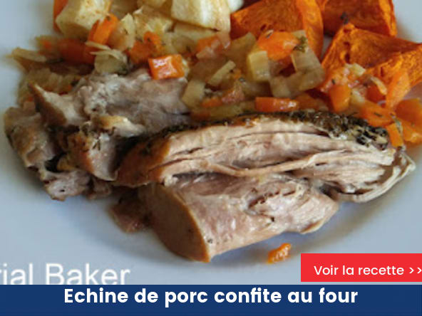 Echine de porc confite au four